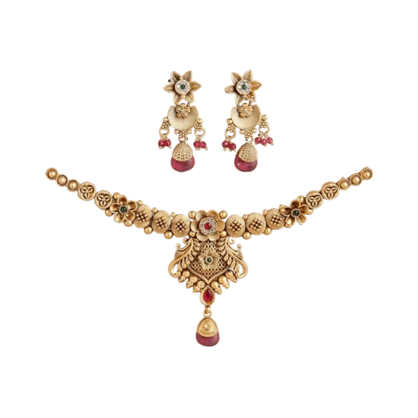 Noor Gold Plated Regal Jewellery Necklace Set