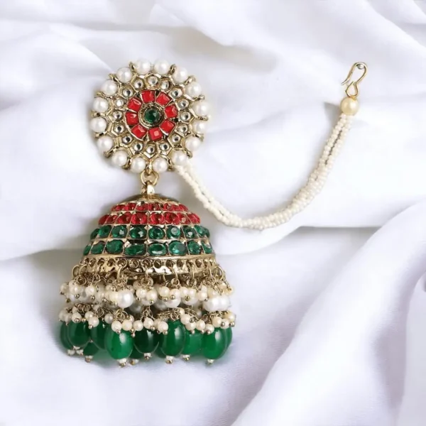 Inaya Gold Plated Jhumka Earrings - Multicoloured