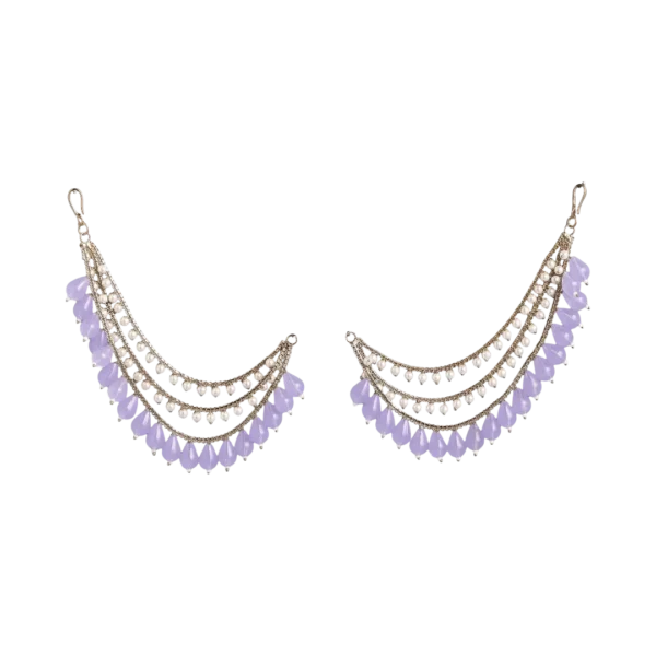 Noori Gold Plated Hair Chain - Purple