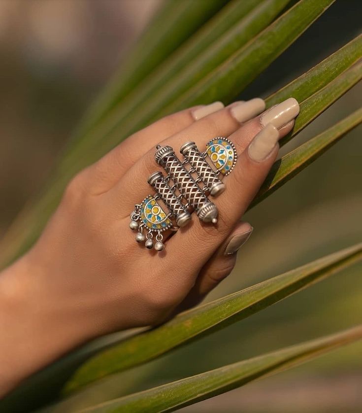 Valentine's Day Gifts for Wife: Thoughtful & Memorable Valentine's Gifts from Ruhratna 1 Dulhan Ki Doli Silver Oxidised Finger Ring with intricate traditional design for bridal wear