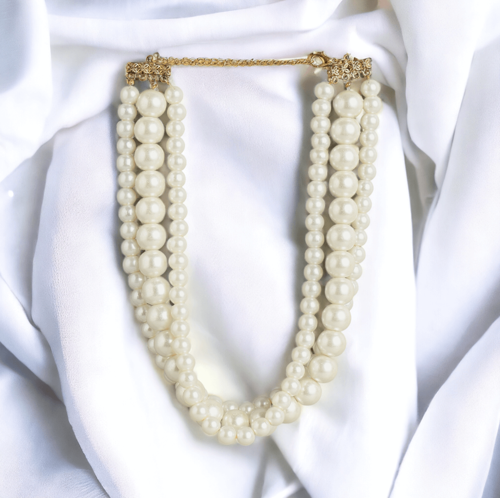 Shweta Gold Plated All Pearl Necklace with exquisite design