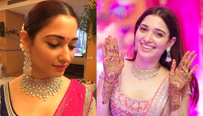 From Mehendi to Reception: Versatile Ear Chains for Every Wedding Function Inspired by Tamannaah Bhatia's Bridal Looks 1 bridal ear chain