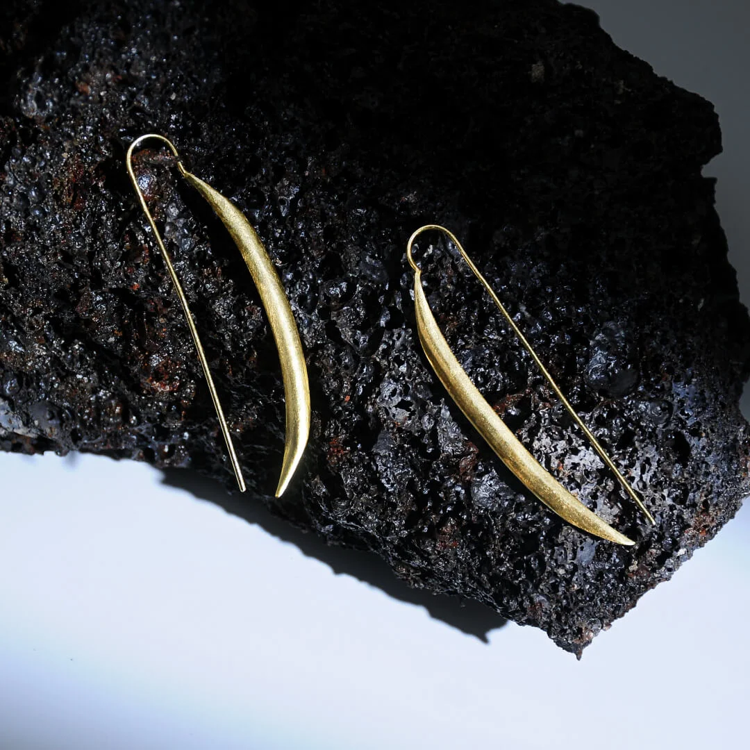 Tara – Sculpted Gold-Plated Long Drop Earrings Tara – Sculpted Gold-Plated Long Drop Earrings