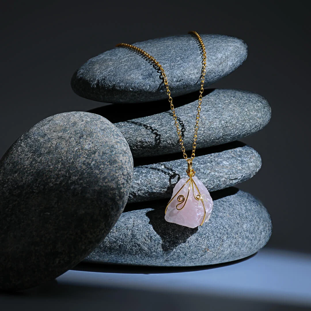 Zaria – Gold-Plated with Raw Moonstone Pendant Necklace