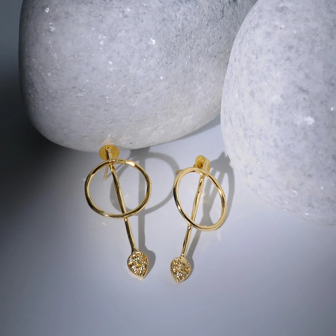 Aira – Geometric Gold-Plated Drop Earrings Aira – Geometric Gold-Plated Drop Earrings