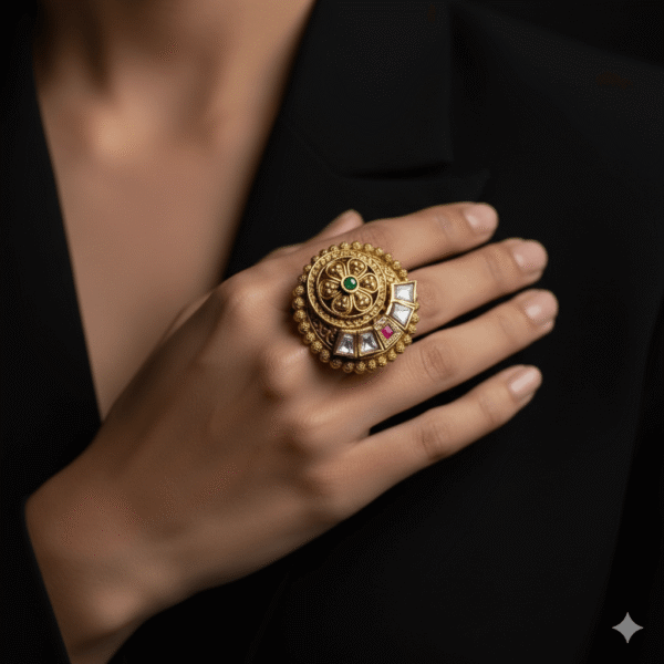 Mrinalini – Heritage Kundan Statement Ring