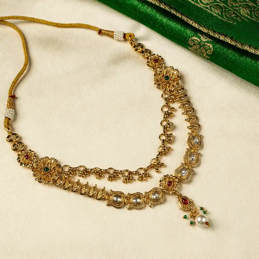 Vaidehi – Floral Kundan Paisley Festive Set