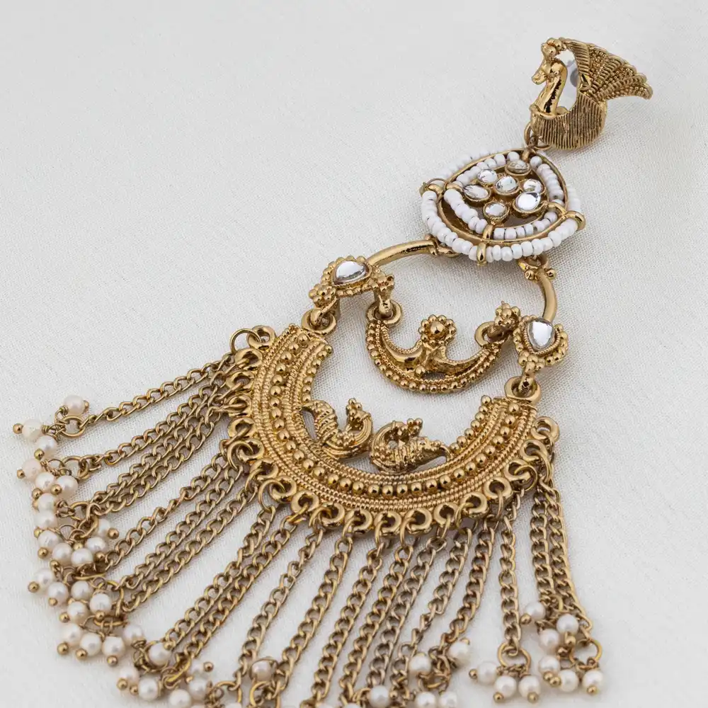 Mayurika – Royal Peacock Chandbali Statement Earrings Mayurika – Royal Peacock Chandbali Statement Earrings