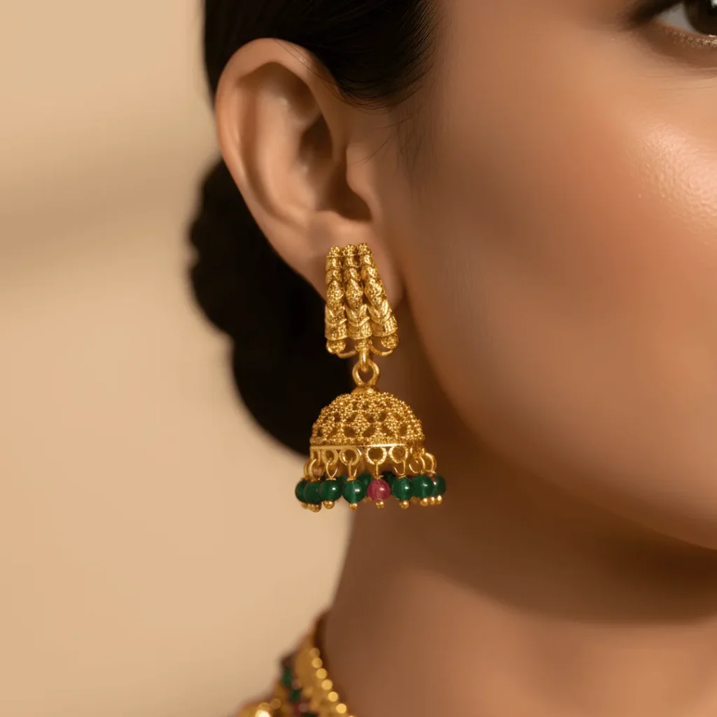 Gold Plated Earrings Styling | Ruhratna
