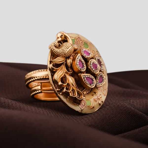 Padmika – Royal Meenakari Kundan Statement Ring