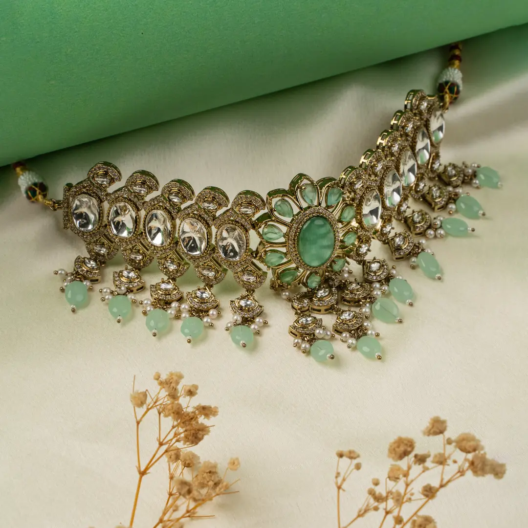 Mintara – Pastel Moissanite Statement Choker Set