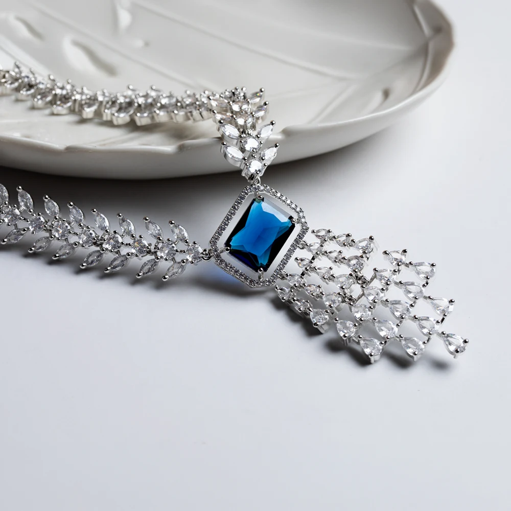Aurevine – Midnight Sapphire Cascade Necklace Set