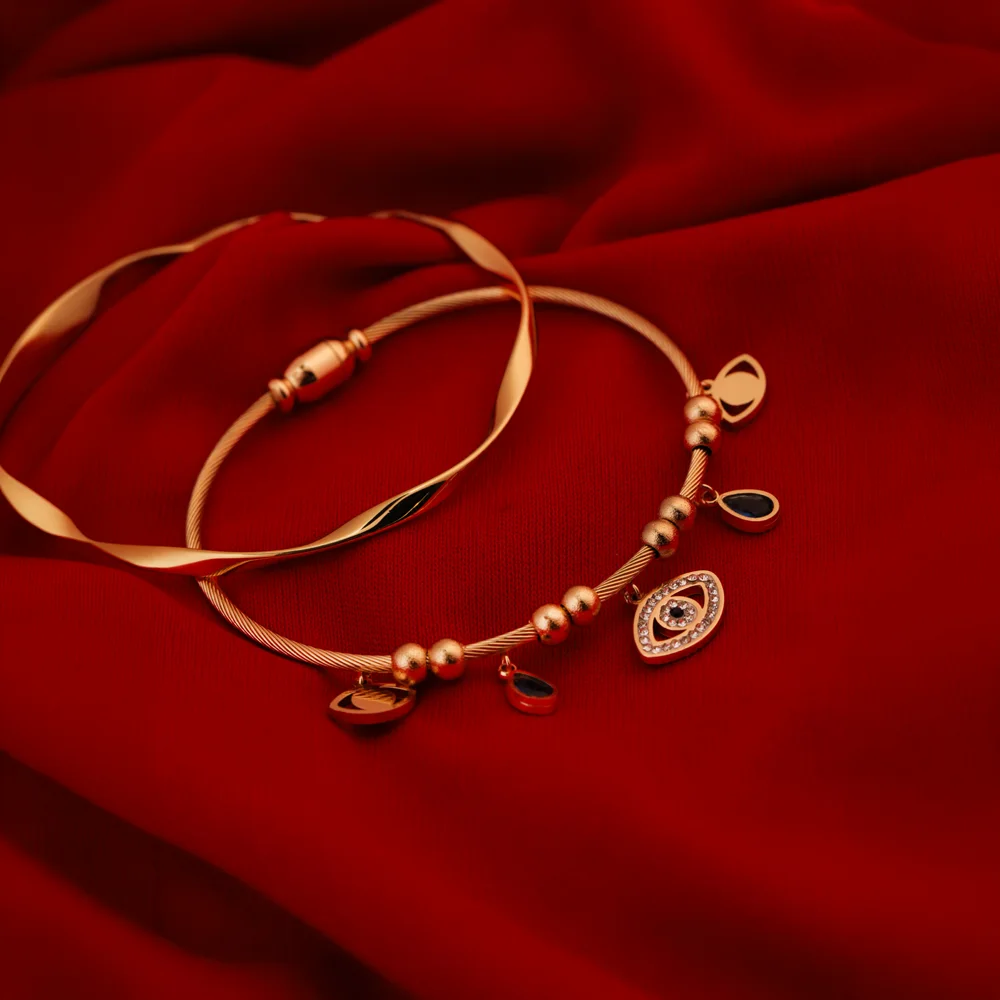 Celestia – Layered Evil Eye Bangle Duo